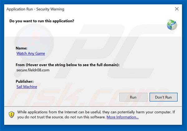 Official Watch Any Game browser hijacker installation setup