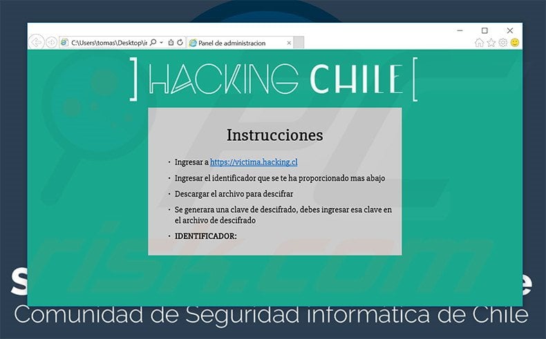 SeginChile ransomware html file