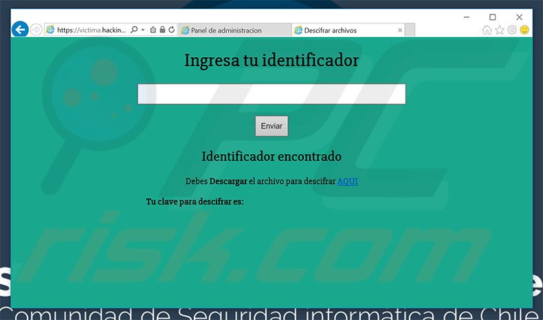 SeginChile ransomware website