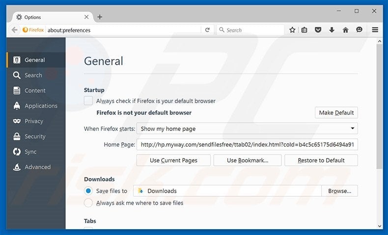 Removing hp.myway.com from Mozilla Firefox homepage