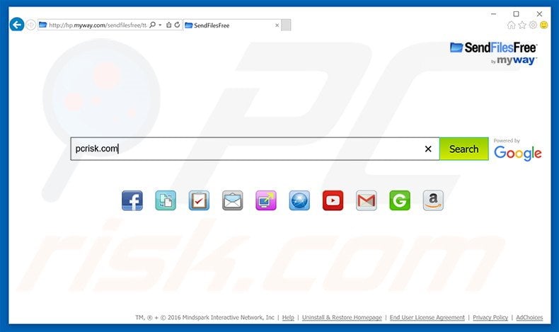 SendFilesFree browser hijacker