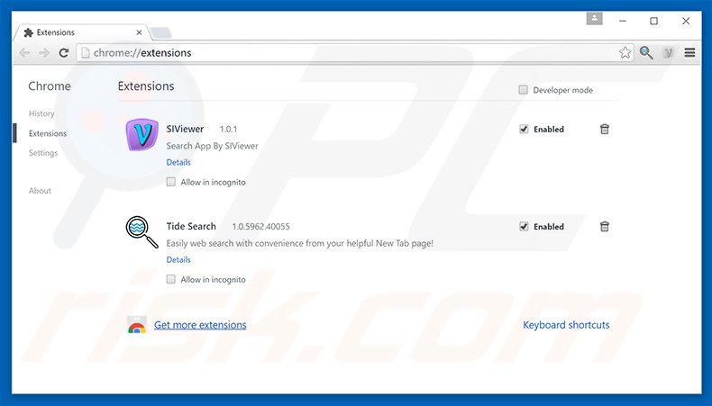 Removing siviewer.com related Google Chrome extensions