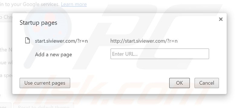 Removing siviewer.com from Google Chrome homepage