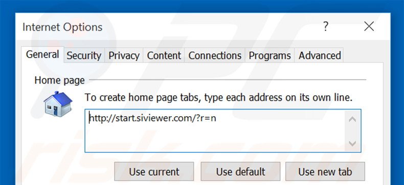 Removing siviewer.com from Internet Explorer homepage