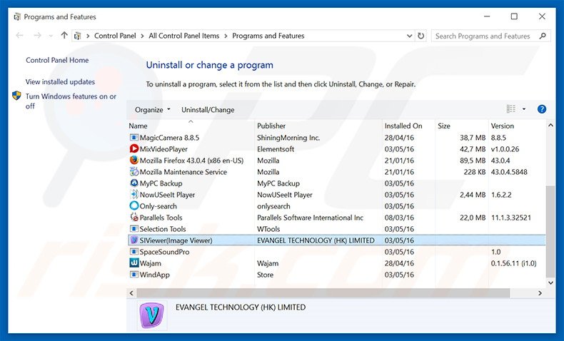 siviewer.com browser hijacker uninstall via Control Panel