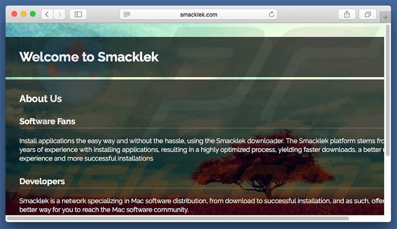 Dubious website used to promote search.smacklek.com