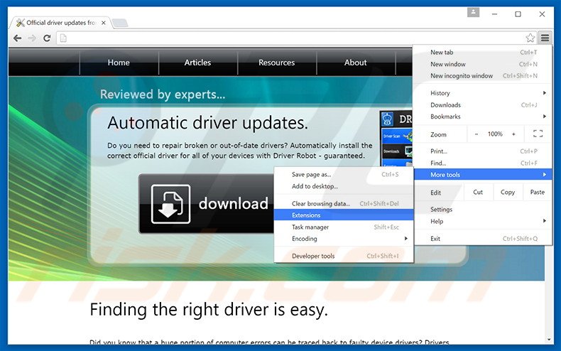 Removing Smart Driver Updater  ads from Google Chrome step 1