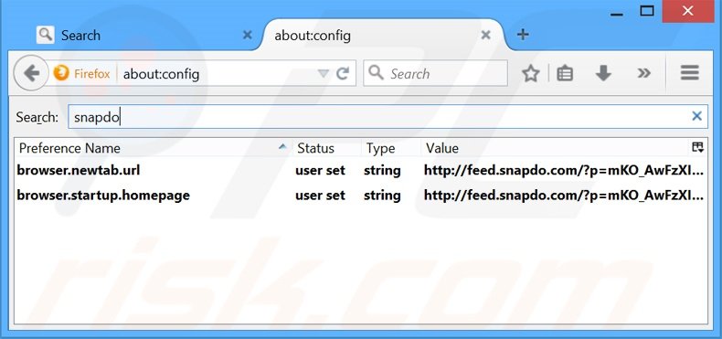 Removing search.snapdo.com from Mozilla Firefox default search engine