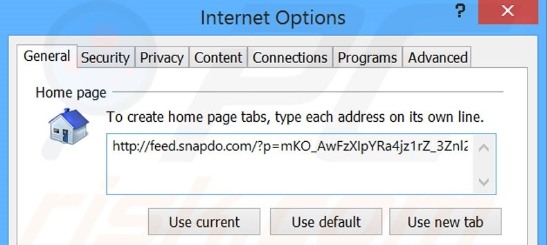 Removing search.snapdo.com from Internet Explorer homepage