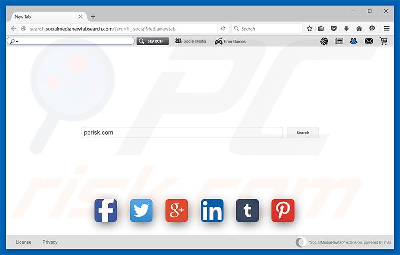 search.socialmedianewtabsearch.com browser hijacker