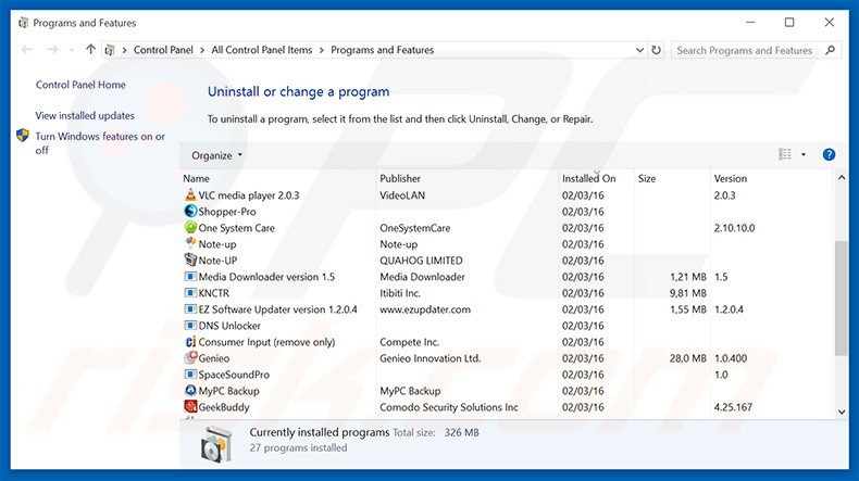 search.socialmedianewtabsearch.com browser hijacker uninstall via Control Panel