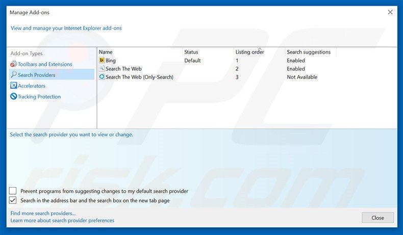 Removing search.startjoysearch.com from Internet Explorer default search engine