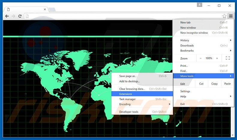 Removing SysSecure  ads from Google Chrome step 1