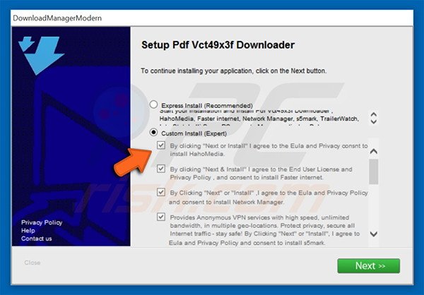 SysSecure adware distributing setup
