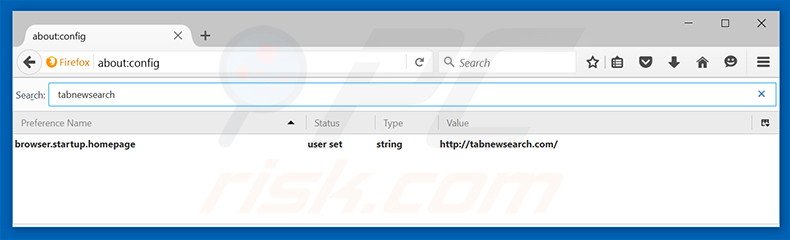 Removing tabnewsearch.com from Mozilla Firefox default search engine
