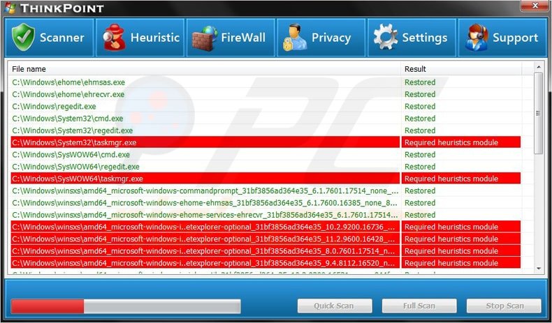 thinkpoin rogue antivirus main window