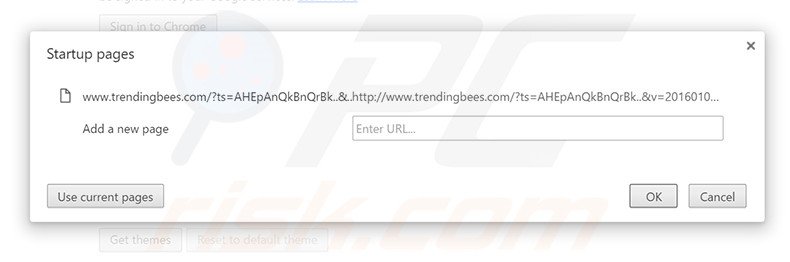 Removing trendingbees.com from Google Chrome homepage