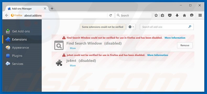 Removing trendio.net related Mozilla Firefox extensions