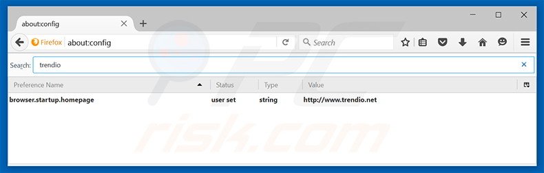 Removing trendio.net from Mozilla Firefox default search engine