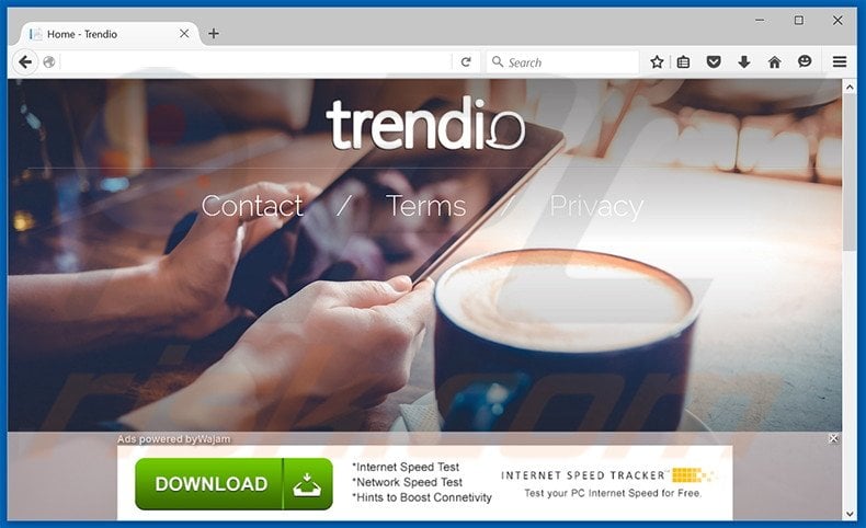 Website promoting Trendio browser hijacker