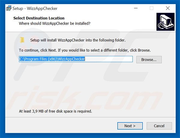 Official WizzAppChecker adware installation setup