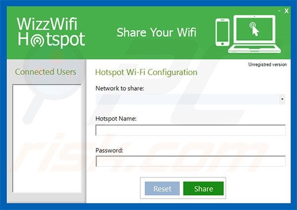 Screenshot of WizzWifi Hotspot adware