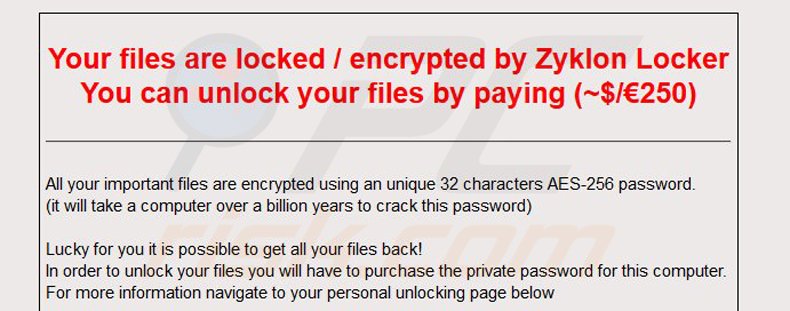 zyklon locker ransomware .zyklon virus