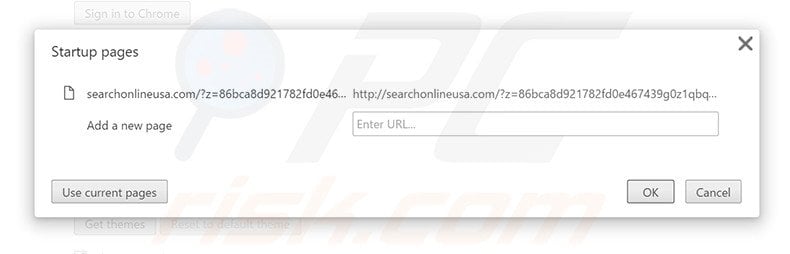 Removing searchonlineusa.com from Google Chrome homepage