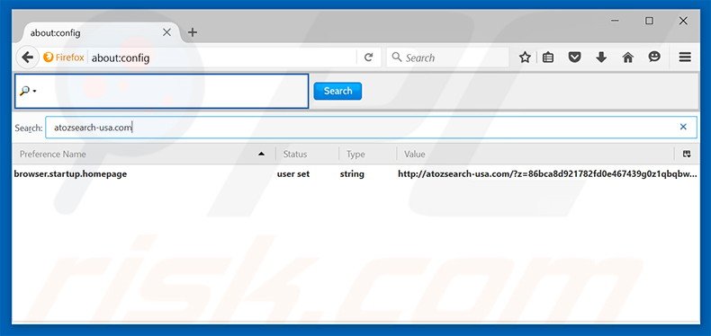 Removing atozsearch-usa.com from Mozilla Firefox default search engine