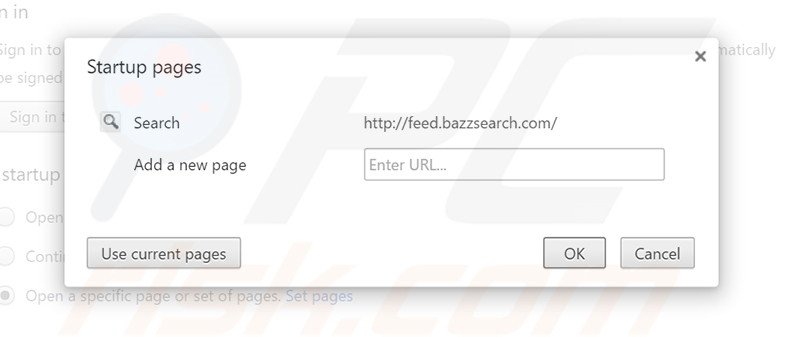 Removing bazzsearch.com from Google Chrome homepage