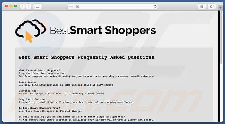 BestSmart Shoppers website FAQ