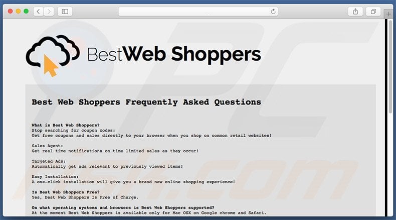 BestWeb Shoppers FAQ