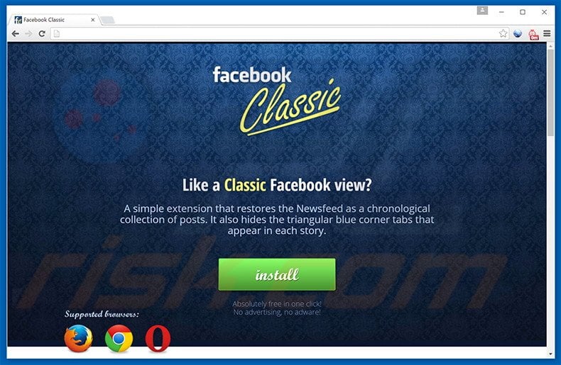 Classic For Facebook adware