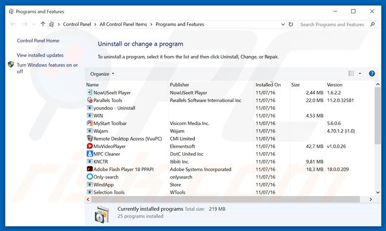 home.clearwebsearch.net browser hijacker uninstall via Control Panel