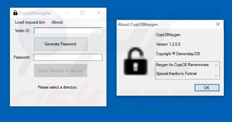 Crypt38 keygen and decrypter