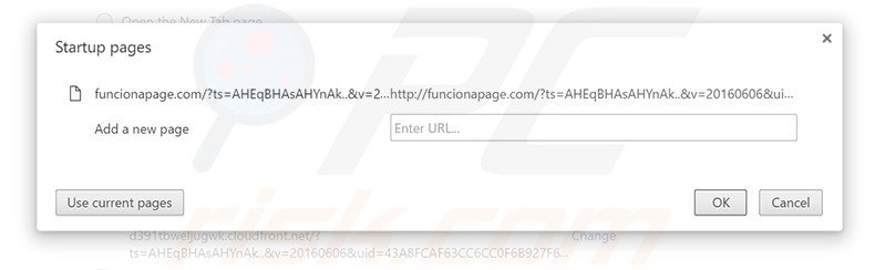 Removing funcionapage.com from Google Chrome homepage