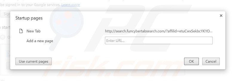 Removing search.funcybertabsearch.com from Google Chrome homepage