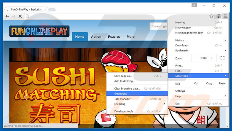 Removing FunOnlinePlay  ads from Google Chrome step 1