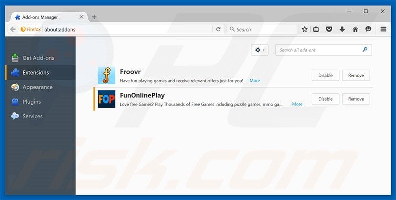 Removing FunOnlinePlay ads from Mozilla Firefox step 2