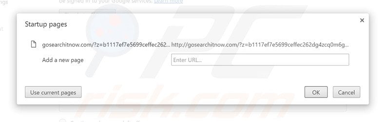 Removing gosearchitnow.com from Google Chrome homepage