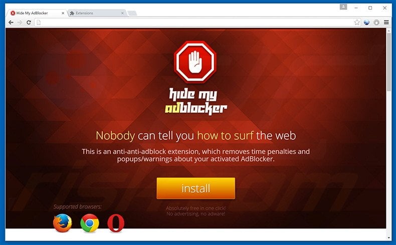 Hide My AdBlocker adware