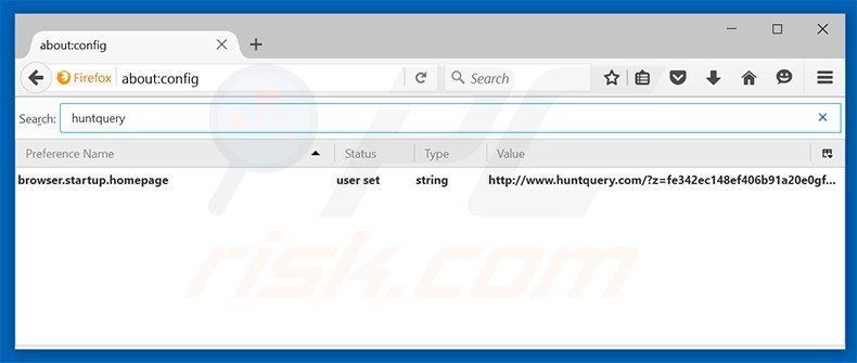 Removing huntquery.com from Mozilla Firefox default search engine