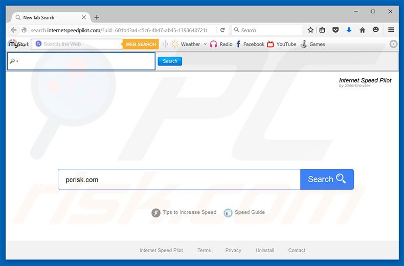 search.internetspeedpilot.com browser hijacker