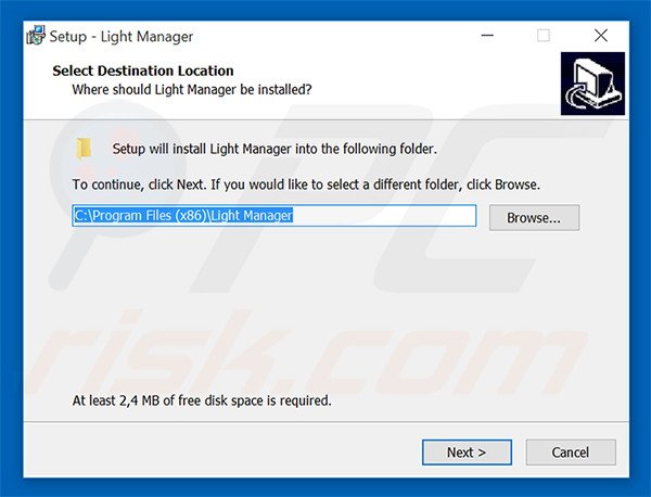 Official Light Manager adware installation setup