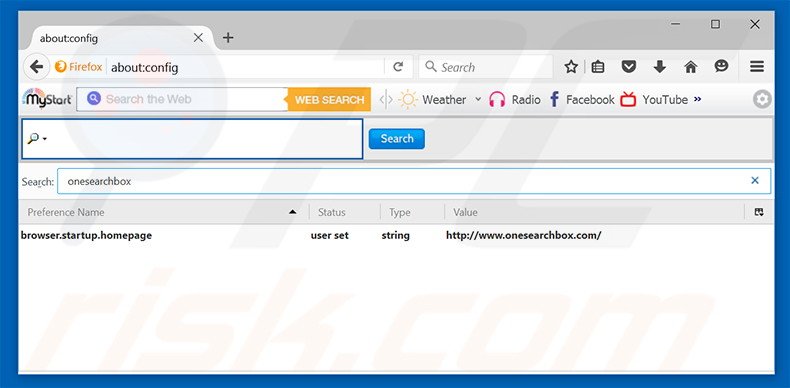Removing onesearchbox.com from Mozilla Firefox default search engine