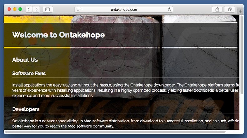 Dubious website used to promote search.ontakehope.com