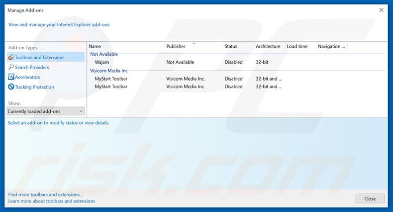 Removing OtherSearch ads from Internet Explorer step 2