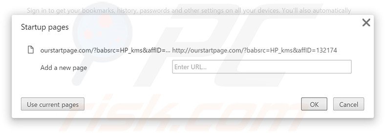 Removing ourstartpage.com from Google Chrome homepage