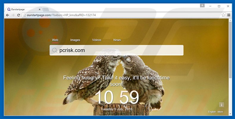 ourstartpage.com browser hijacker