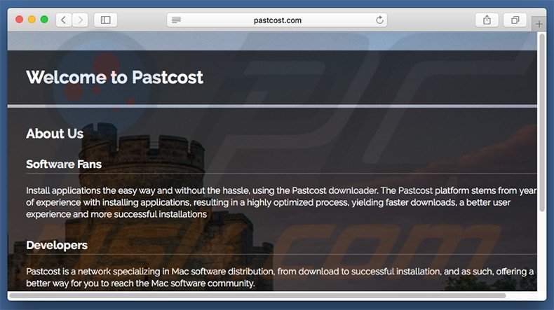 Dubious website used to promote search.pastcost.com
